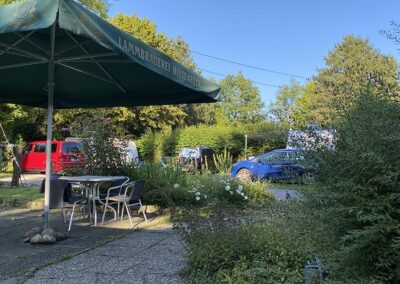 Ausblick von der Terrasse des Camping-Bistros