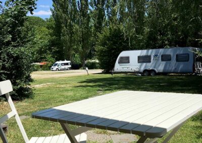 Ausblick aus der Woody-Tramp Camping-Hütte